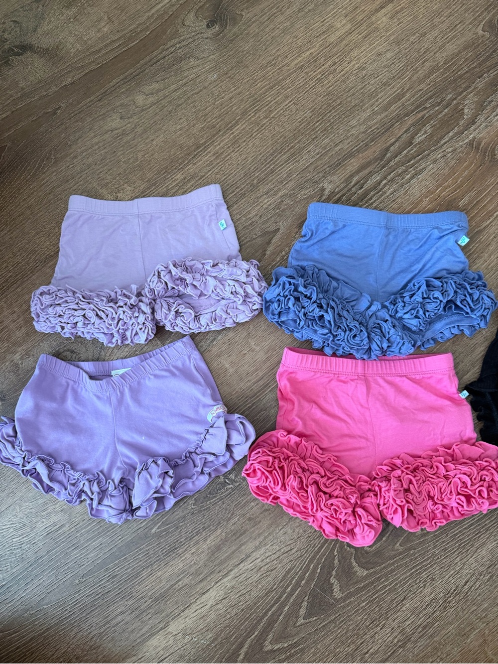 Posh Peanut Ruffle Shorts Set - Lavender, Purple, Blue, Hot Pink